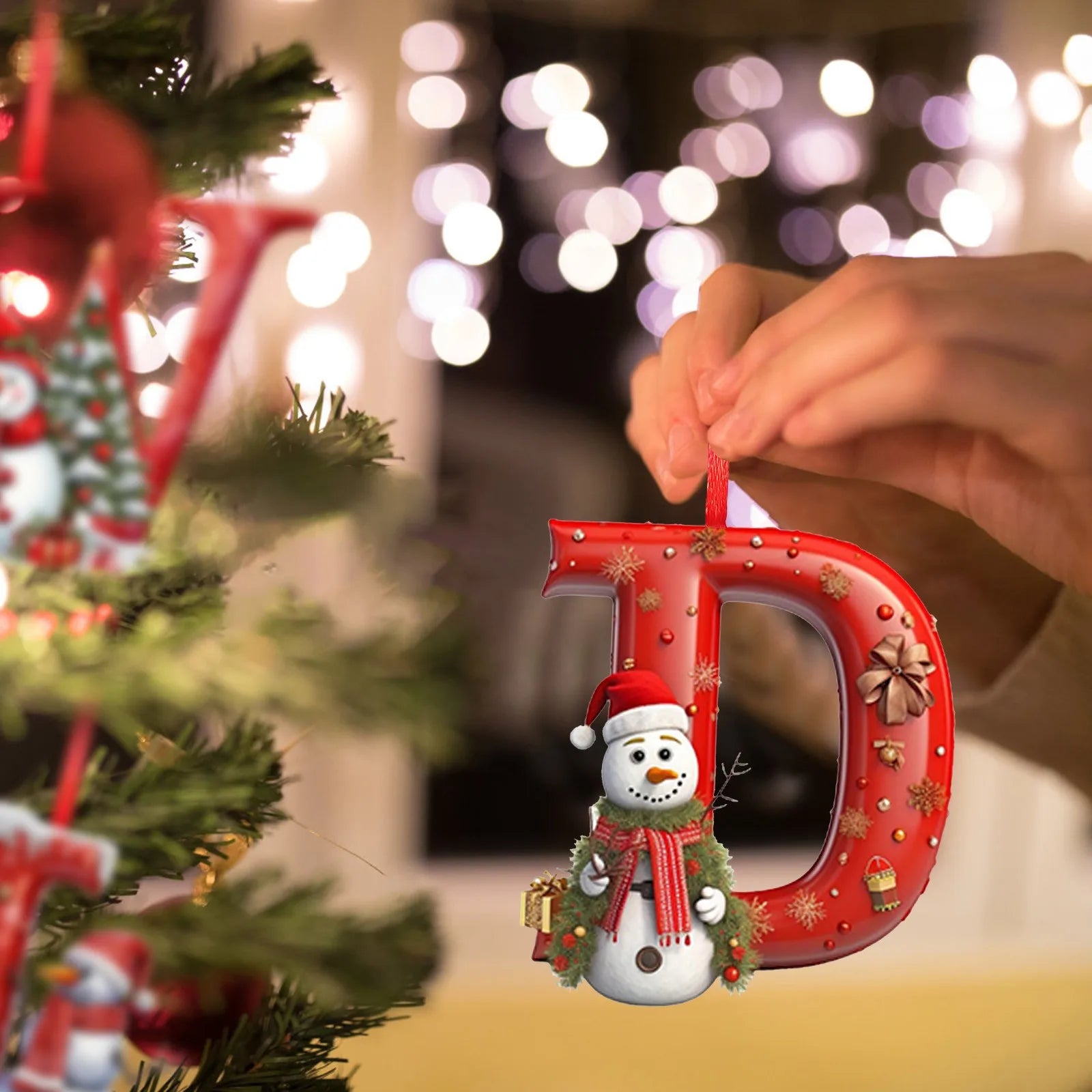 New Christmas Tree Decoration 2D Letter Pendant Acrylic 26 Letter Pendant Hanging Christmas Tree Ornament Accessories navidad - YourGiftIdeasUK