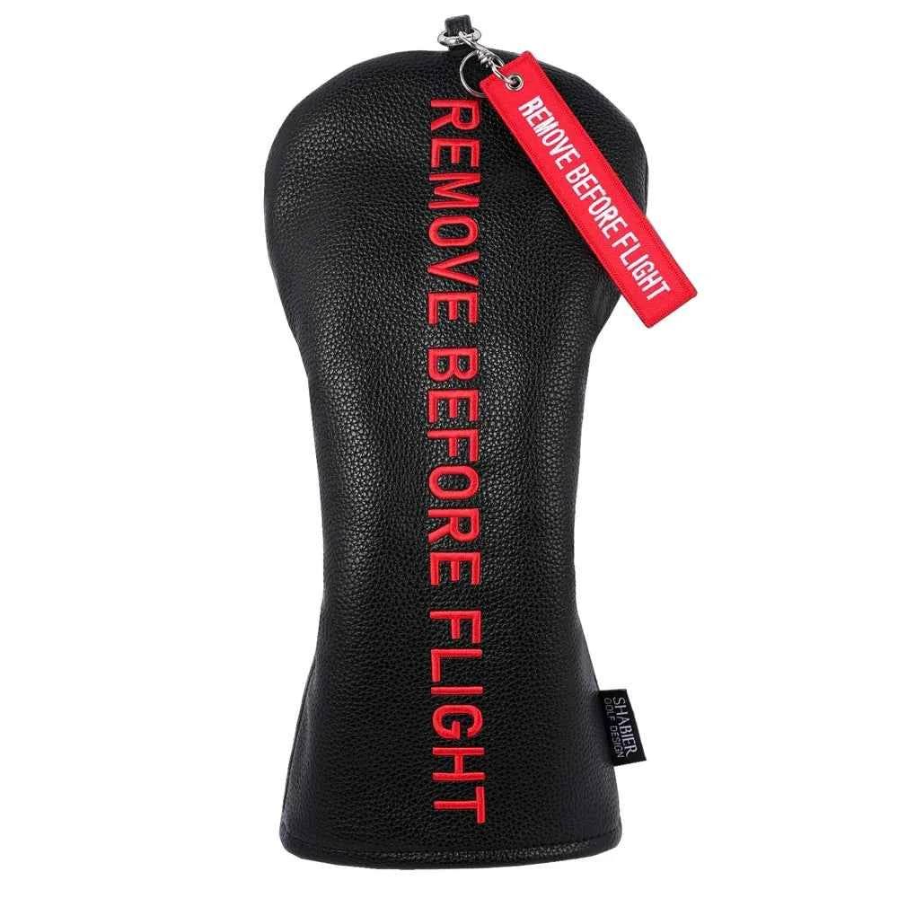 Red Remove Before Flight Synthetic Leather Golf Headcover Square Large Mallet Blade Putter Headcover 460CC Driver covers