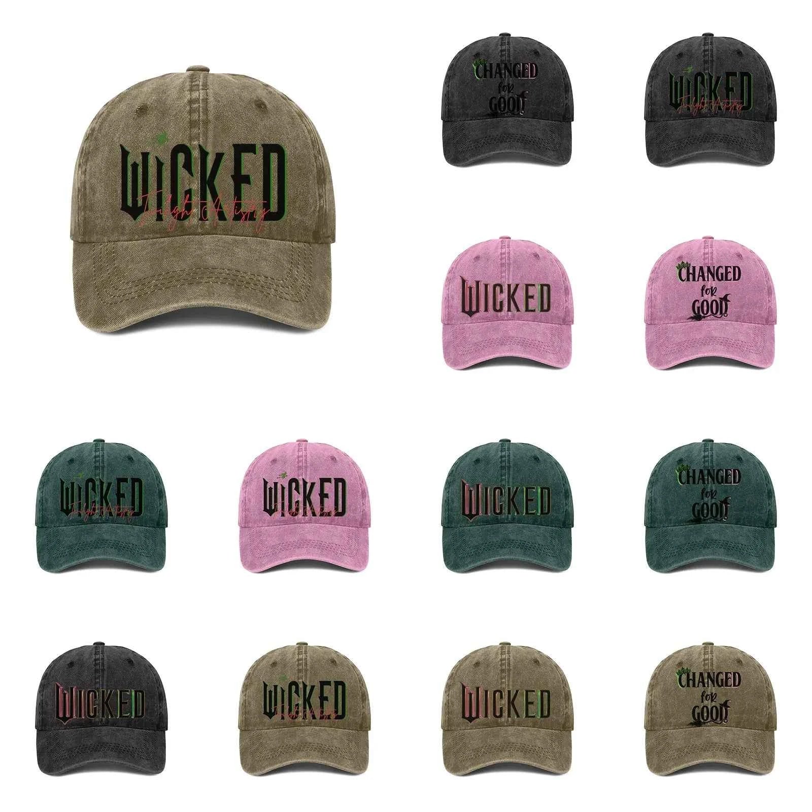 High quality twill cotton Wicked Alphabet Baseball Cap Fashion Men And Women With The Same Bad Witch Adjustable sun hats gorras