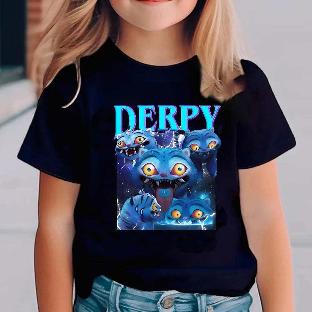 KPop Demon Hunters T-shirts for Children Anime Cartoon Short Sleeved Shirt Boys Girls Summer Fashion Top Kids Clothes Gifts