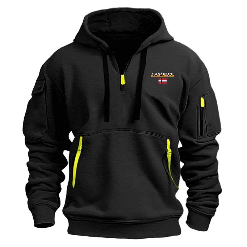 2024 Autumn/Winter Men's Casual Sports Hoodie Retro Harajuku Long Sleeve Zipper Multi Pocket Casual Fashion Loose Coat Street We - Your Gift Ideas