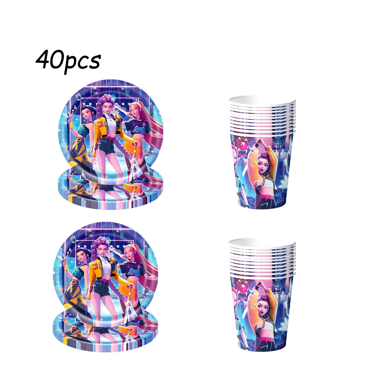 k pop demon hunters Theme Birthday Party Decorations Tableware Cup Plate  Gift bag paper Straw for Girls Baby Shower Supplies - YourGiftIdeasUK