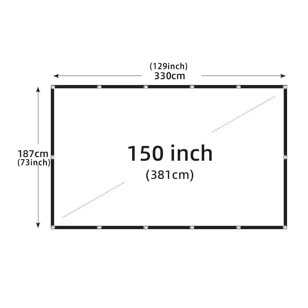 Projection Curtain 16 9 Ratio High-Density 60-200 Inch - YourGiftIdeasUK