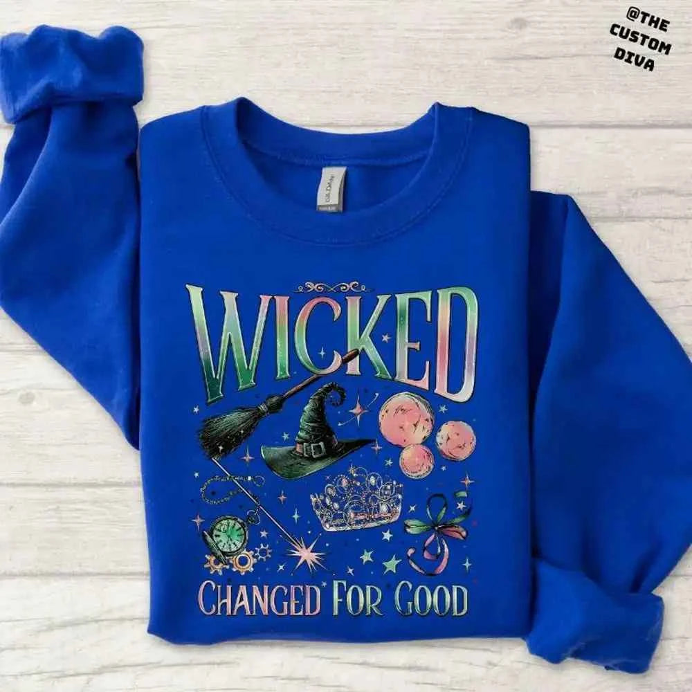Wicked Changed for Good Sweatshirt Book Lover Gift Defy Gravity Sweatshirt Women Basic Tops Loose Vintage Fleece Sweatshirts