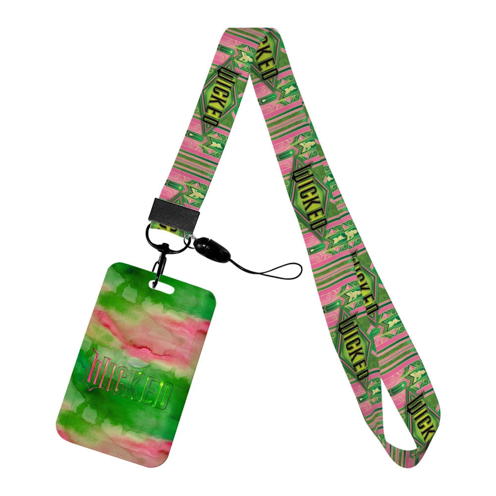 Wicked Glinda and Elphaba Women Lanyards ID Badge Holder Strap Work Card Bus Access Card Holder Keychains Accessories - YourGiftIdeasUK