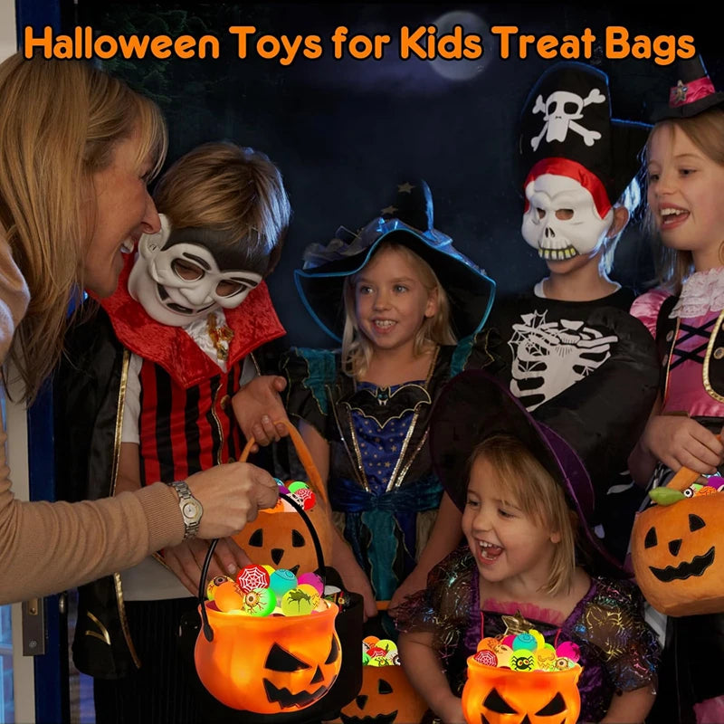 100-10Pcs Halloween Glow in The Dark Bouncing Balls - YourGiftIdeasUK