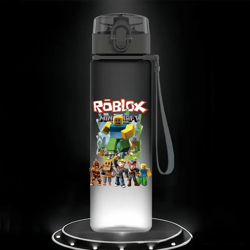560ml Game Roblox Anime Student Children's Cartoon Casual Sports Water Cup Plastic Frosted Cups Student Daily Necessities Gifts