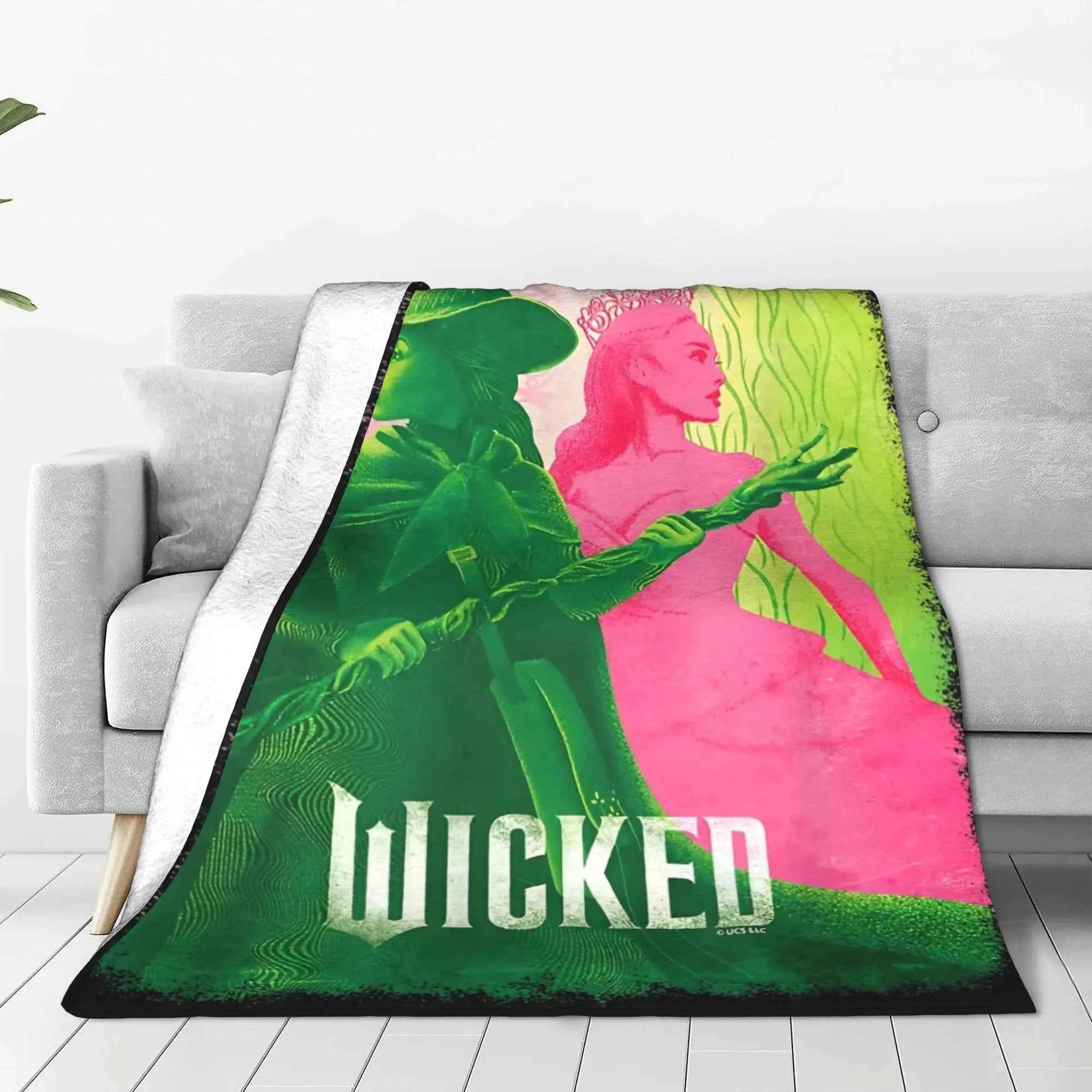 Wicked Elphaba & Glinda Tonal Blanket Magic Movie Flannel Throw Blankets Bedspreads Printed Soft Warm Multifunction Quilt