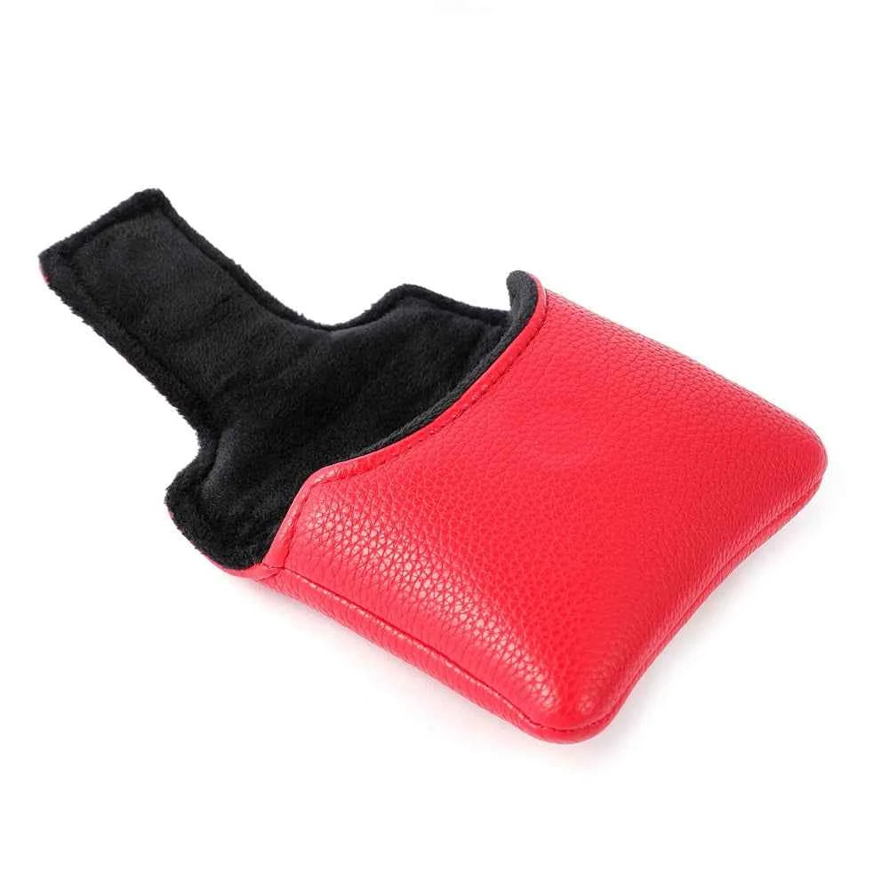 Red Remove Before Flight Synthetic Leather Golf Headcover Square Large Mallet Blade Putter Headcover 460CC Driver covers