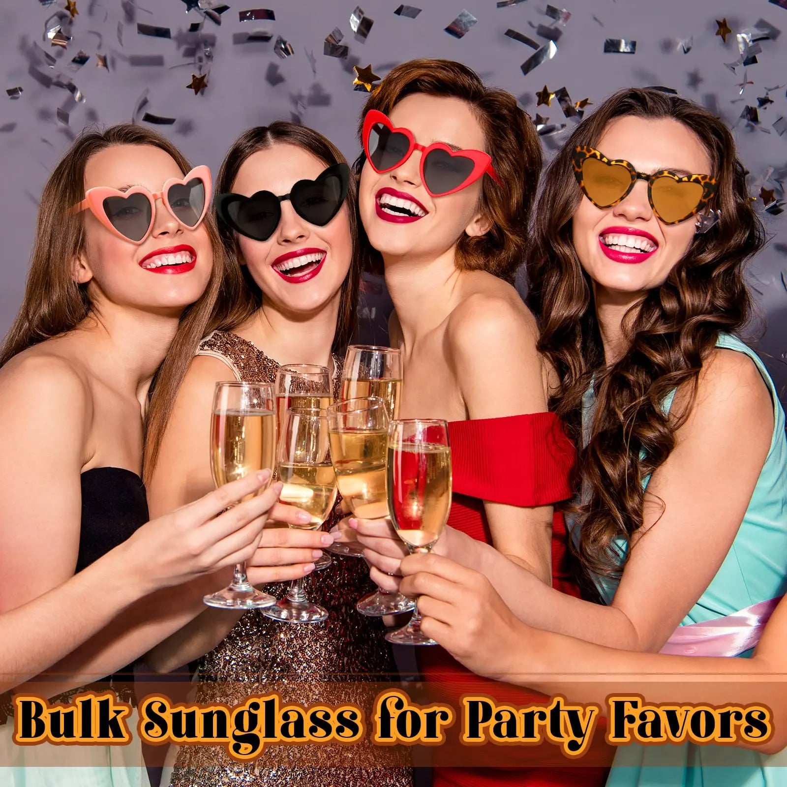 12-100Pairs Heart Sunglasses Bulk Wedding Party Favors for Guests Bachelorette Hen Party Fun Glasses Team Bride Bridesmaids Gift