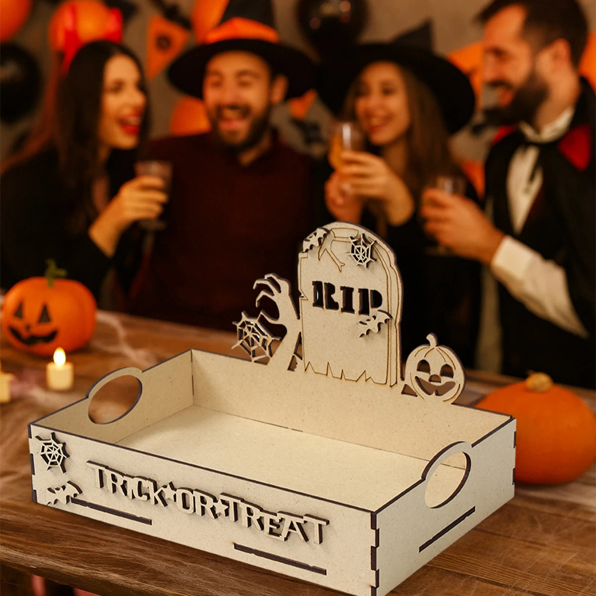 Halloween Wooden Candy Tray - YourGiftIdeasUK