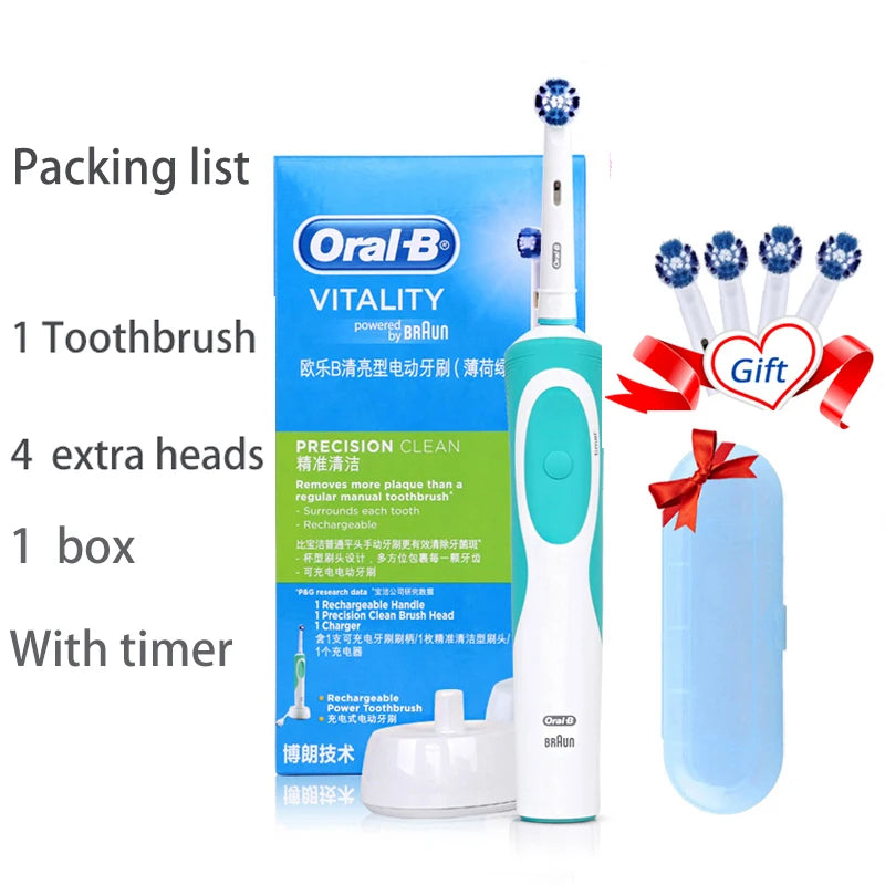 Oral B Electric Toothbrush Adult Rotation Clean Teeth Charging Tooth Brush 3D Whiten Teeth Oral Care Brush With Gift Brush Heads - Your Gift Ideas