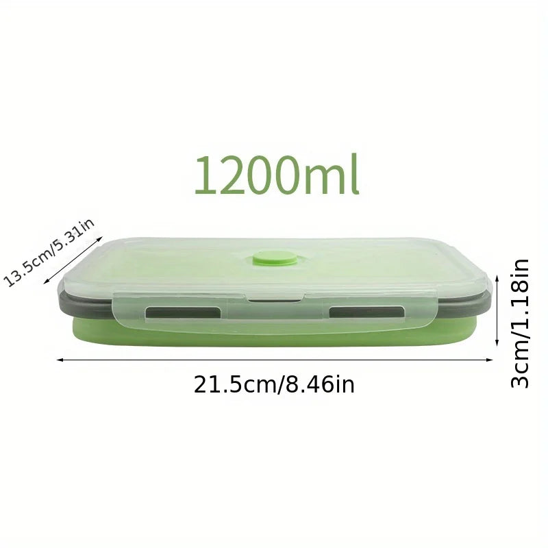 1/4pcs Collapsible Silicone Food Storage Container Stackable Space Saving Lunch Box Microwaveable Foldable Kitchen Accessories