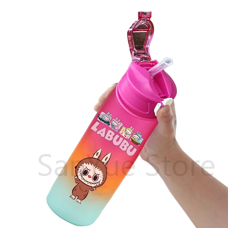 750Ml Cartoon Printed Large Capacity Water Bottle Teenger Student Drinking Portable Cartoon Outdoor Sport Water Cup Kid Gift