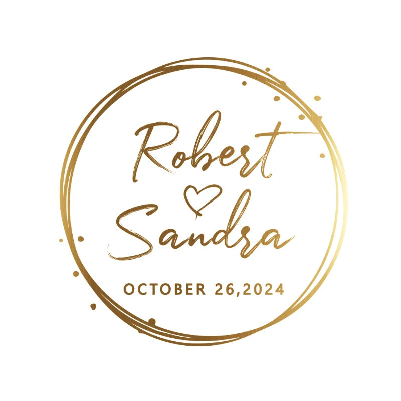 Custom 50pcs Round Gold Foil Clear Label Stickers Wedding Party Envelope Gift Bag Candles Box Pack Cookie Thank You Stickers