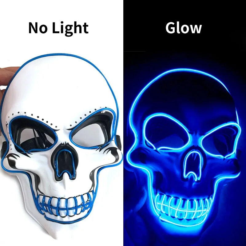 Halloween Horror Skull Mask LED Cold Light Mask - YourGiftIdeasUK