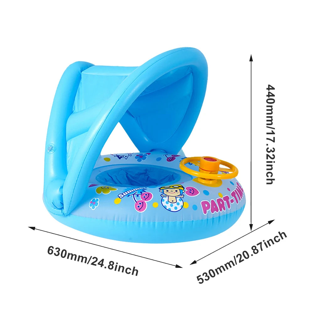 Baby Inflatable Swimming Rings Seat for Kids Children Floating Sunshade Swim Circle Pool Bathtub Beach Summer Water Toys
