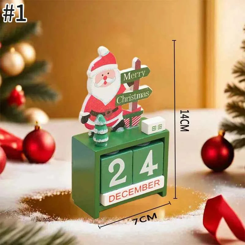 Christmas Advent Calendar Christmas Decorations Cute Snowman Elk Santa Claus Calendar Desktop Ornament New Year Gift Navidad