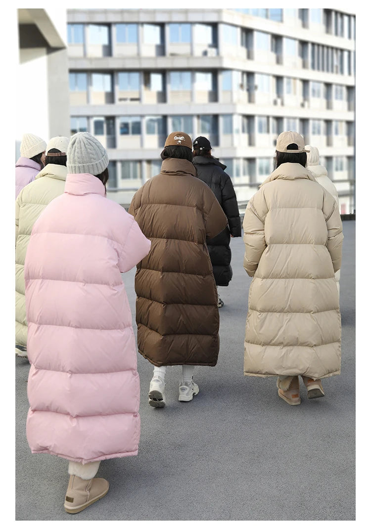 CHIC VEN Women Down Coats New Long Thick Warm Down Jackets Overcoat White Duck Down Loose Casual Jacket Autumn Winter 2023