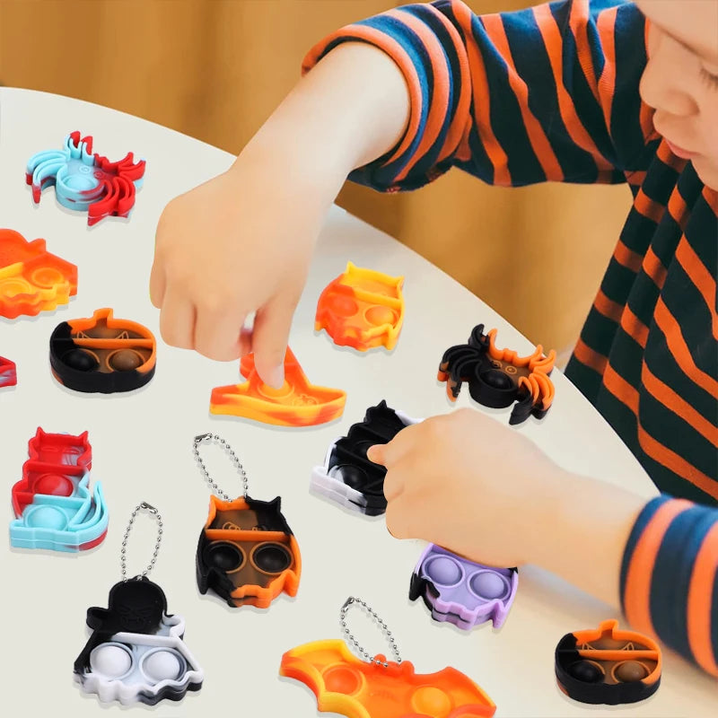 10-20-30Pcs Halloween Mini Pop Keychain Fidget Toys - YourGiftIdeasUK