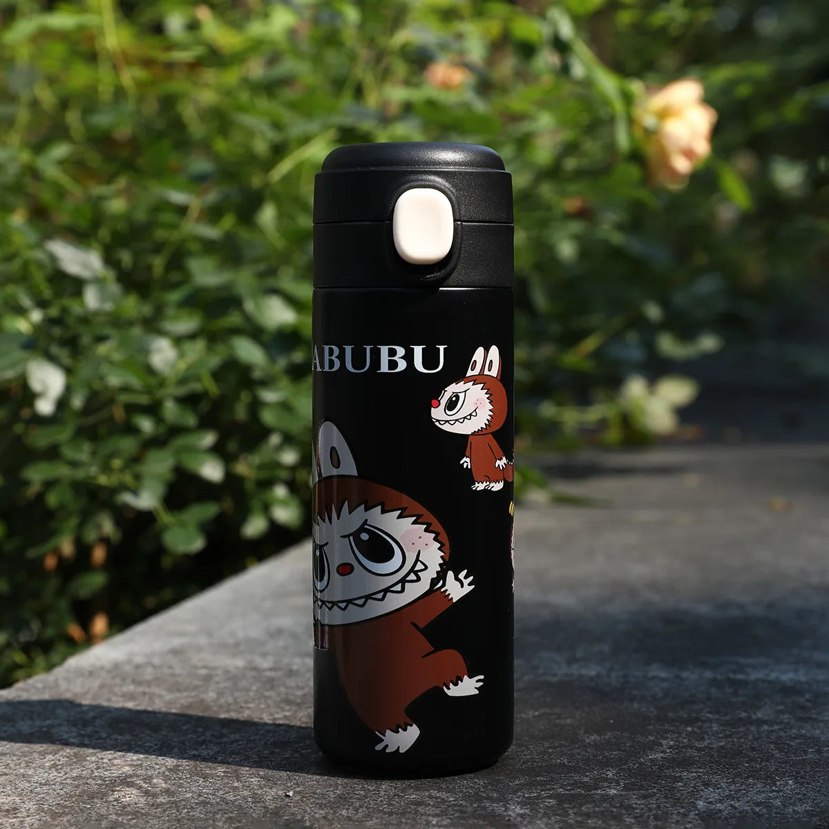 Printed 400Ml Water Bottle Thermos Cup Pocket Stainless Steel Thermal Coffee Mug Vacuum Insulated Flask Cup Kid Gift