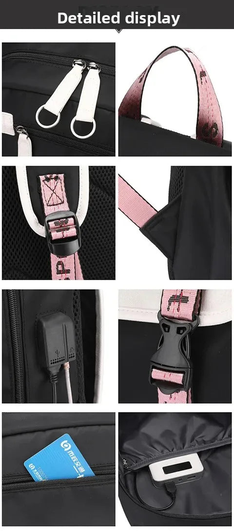 KPop Demon Hunters Student Backpack Single Shoulder Bag Casual Pencil Case Three Piece Set Oxford Cloth Unisex Backpack