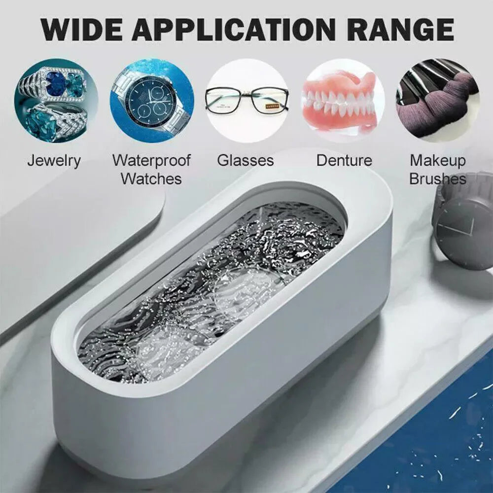 Ultrasonic Cleaner Sonic Wave Tank Glasses Watch Jewellery Cleaning Machine UK