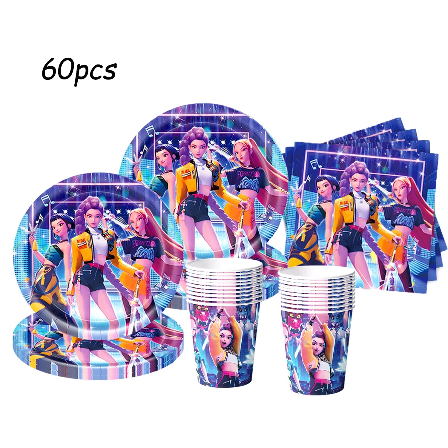 k pop demon hunters Theme Birthday Party Decorations Tableware Cup Plate  Gift bag paper Straw for Girls Baby Shower Supplies - YourGiftIdeasUK
