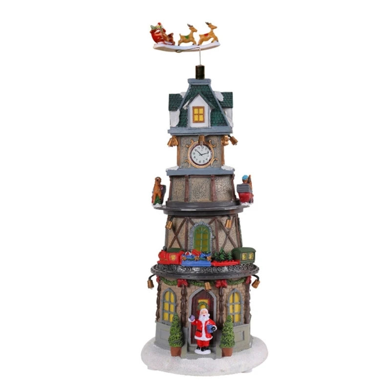 Delicate Christmas Music Box House Figurine with Led Light - YourGiftIdeasUK