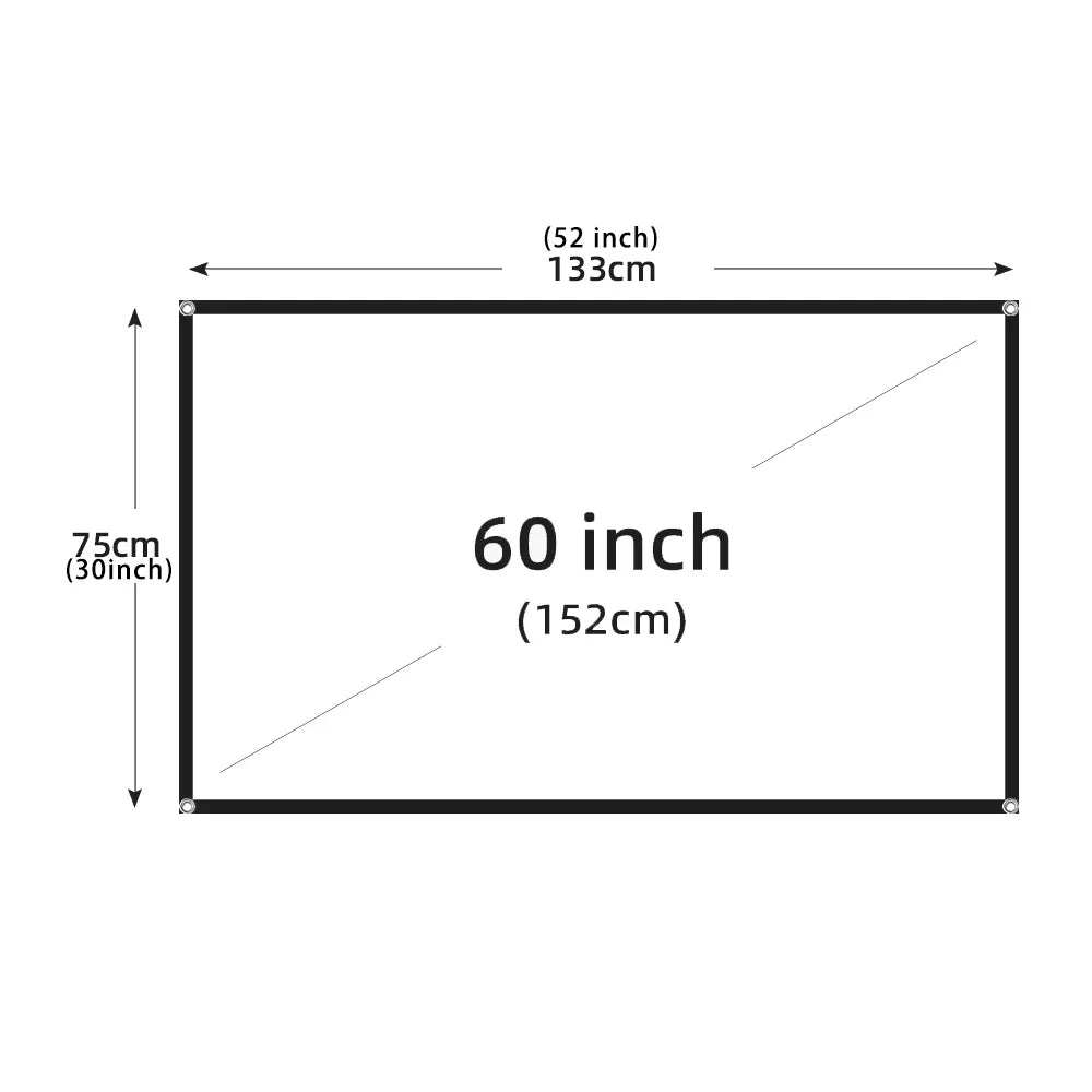 Projection Curtain 16 9 Ratio High-Density 60-200 Inch - YourGiftIdeasUK