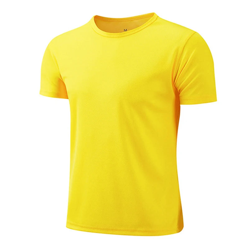 Men Short Sleeve Top Oversized White T-Shirt Man Casual Soild Shirt Quick Drying Gym Basketball t Shirts Soccer Tees Man Clothes