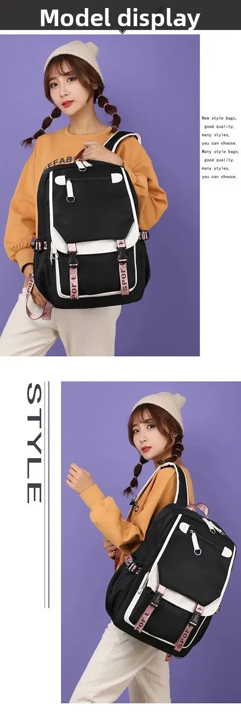 KPop Demon Hunters Student Backpack Single Shoulder Bag Casual Pencil Case Three Piece Set Oxford Cloth Unisex Backpack
