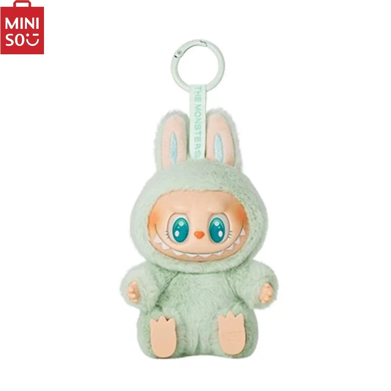 MINISO Blind Box Vinyl Doll 2nd LABUBV2Generation New Collection Have a Plush Doll Seat Figurine Keychain Pendant