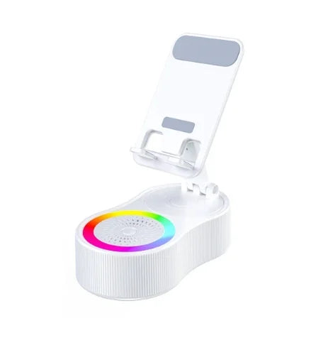 New Cell Phone Holder Stand With LDE Light Bluetooth Speaker Adjustable Tablet Bracket Support Portable Wireless Loudspeaker - YourGiftIdeasUK