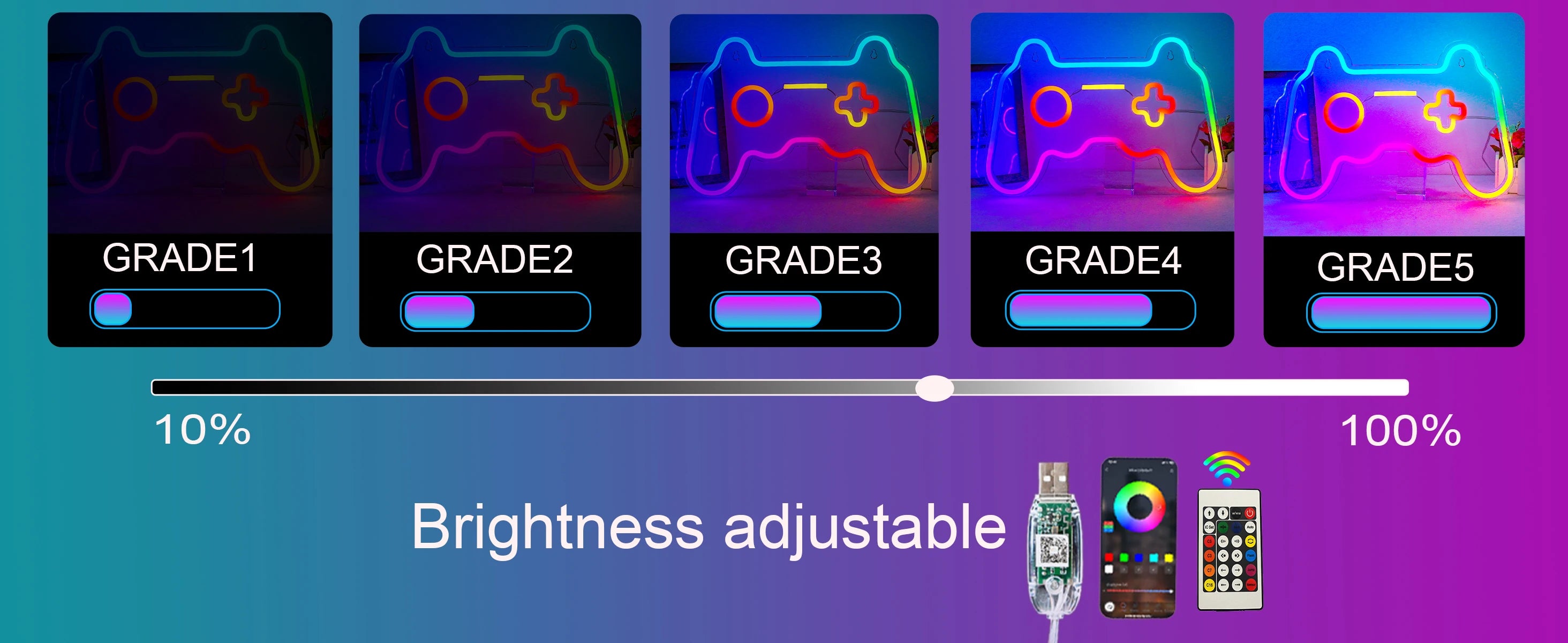RGB Custom Kid Name Neon Sign Personalized Dimmable for Wall Decor - YourGiftIdeasUK