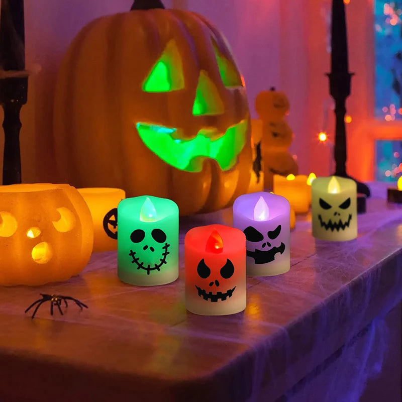 6pcs Halloween Led Ghost Pumpkin Candle Light - YourGiftIdeasUK