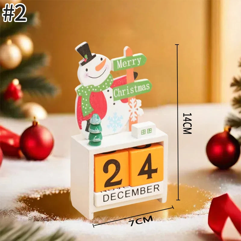 Christmas Advent Calendar Christmas Decorations Cute Snowman Elk Santa Claus Calendar Desktop Ornament New Year Gift Navidad - YourGiftIdeasUK