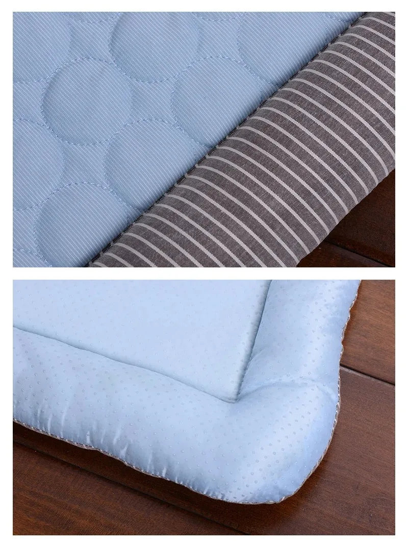 CoolPaw Retreat: Cozy Bed & Accessory Basket