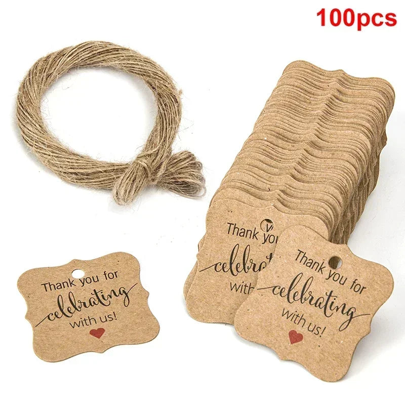 Chic Thank You Tags - 100pc
