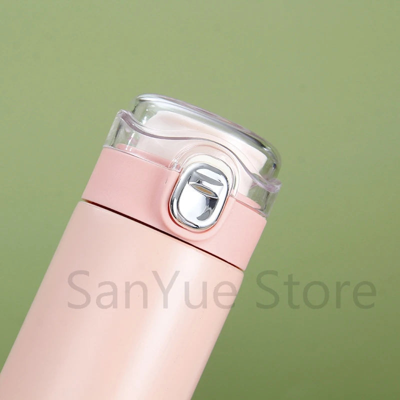 400Ml Water Bottle Cartoon Printed Thermos Cup Pocket Stainless Steel Thermal Coffee Mug Vacuum Insulated Flask Cup Kid Gift