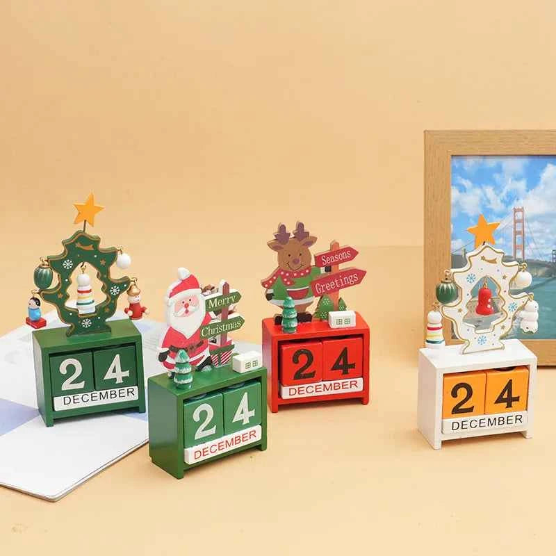 Christmas Advent Calendar Christmas Decorations Cute Snowman Elk Santa Claus Calendar Desktop Ornament New Year Gift Navidad