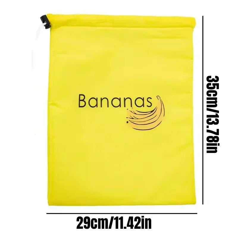 1/2/3/5Pcs Durable Yellow Banana Storage Bags Insulated Fruit Vegetable Fresh-keep Bundle Pocket Drawstring Banana Preserve Bag.