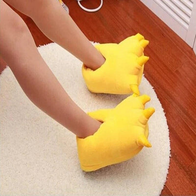 Winter Soft Warm Monster Dinosaur Paw Funny Slippers  Women Kids Parent-child Home  Slipper Shoes Room Cotton Random lining