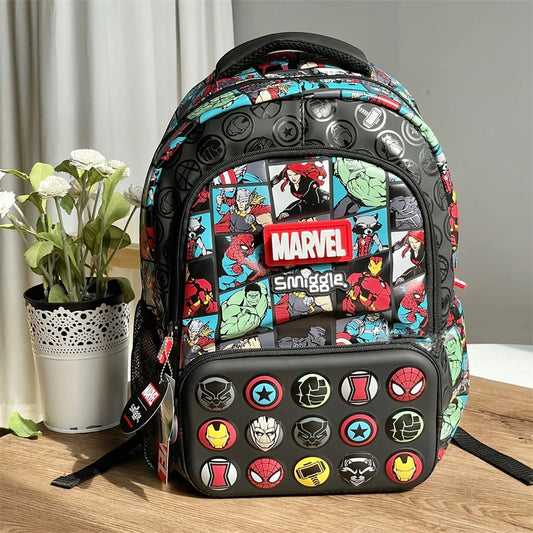 Genuine Australia Smiggle Marvel Superhero Iron Man Spiderman Boys Backpack Student Backpack Water Cup Lunch Bag Pen Box