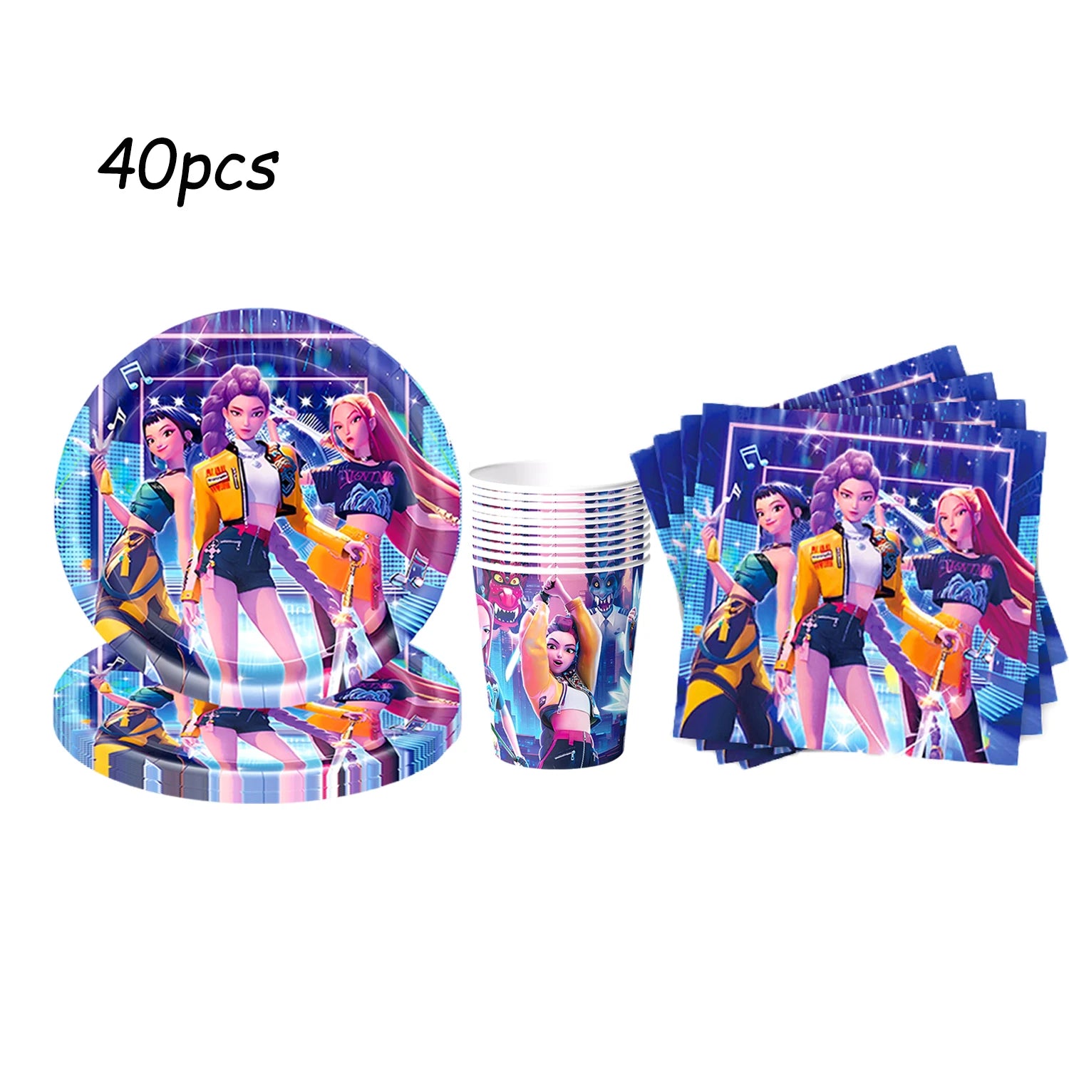 k pop demon hunters Theme Birthday Party Decorations Tableware Cup Plate  Gift bag paper Straw for Girls Baby Shower Supplies - YourGiftIdeasUK