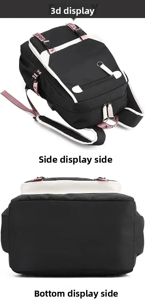 KPop Demon Hunters Student Backpack Single Shoulder Bag Casual Pencil Case Three Piece Set Oxford Cloth Unisex Backpack
