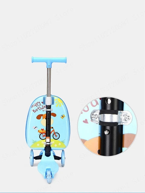 Children Travel Suitcase Cute Cartoon Skateboard Rolling - YourGiftIdeasUK