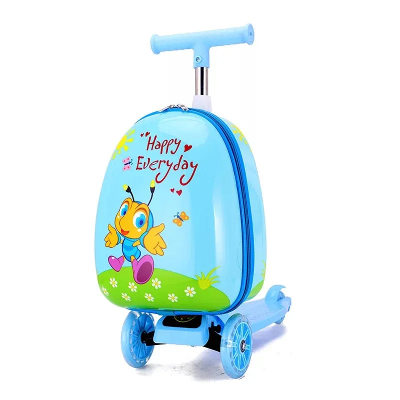 Children Travel Suitcase Cute Cartoon Skateboard Rolling - YourGiftIdeasUK