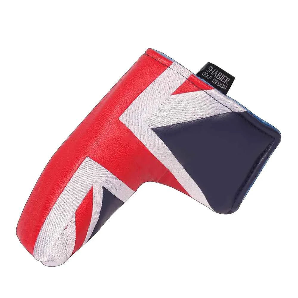 UK Union Jack Series Design PU Leather Applique Embroidered Strong Magnetic Closure Golf Blade Putter Head Cover