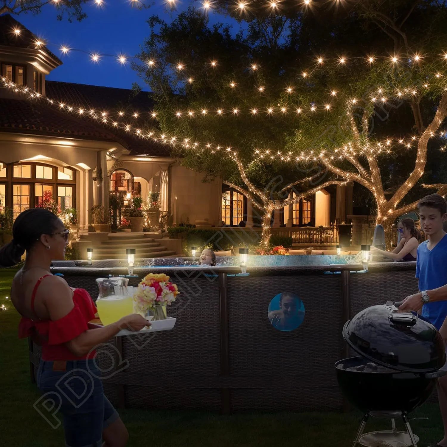 1/2/4/6/8/10PCS Solar Pool Light Frame on the ground for swimming pool outdoor pool fence decorative accessories Waterproof LED